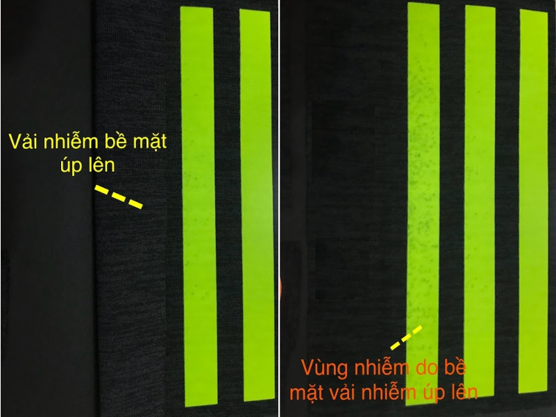 Nhãn ép bị nhiễm màu vải